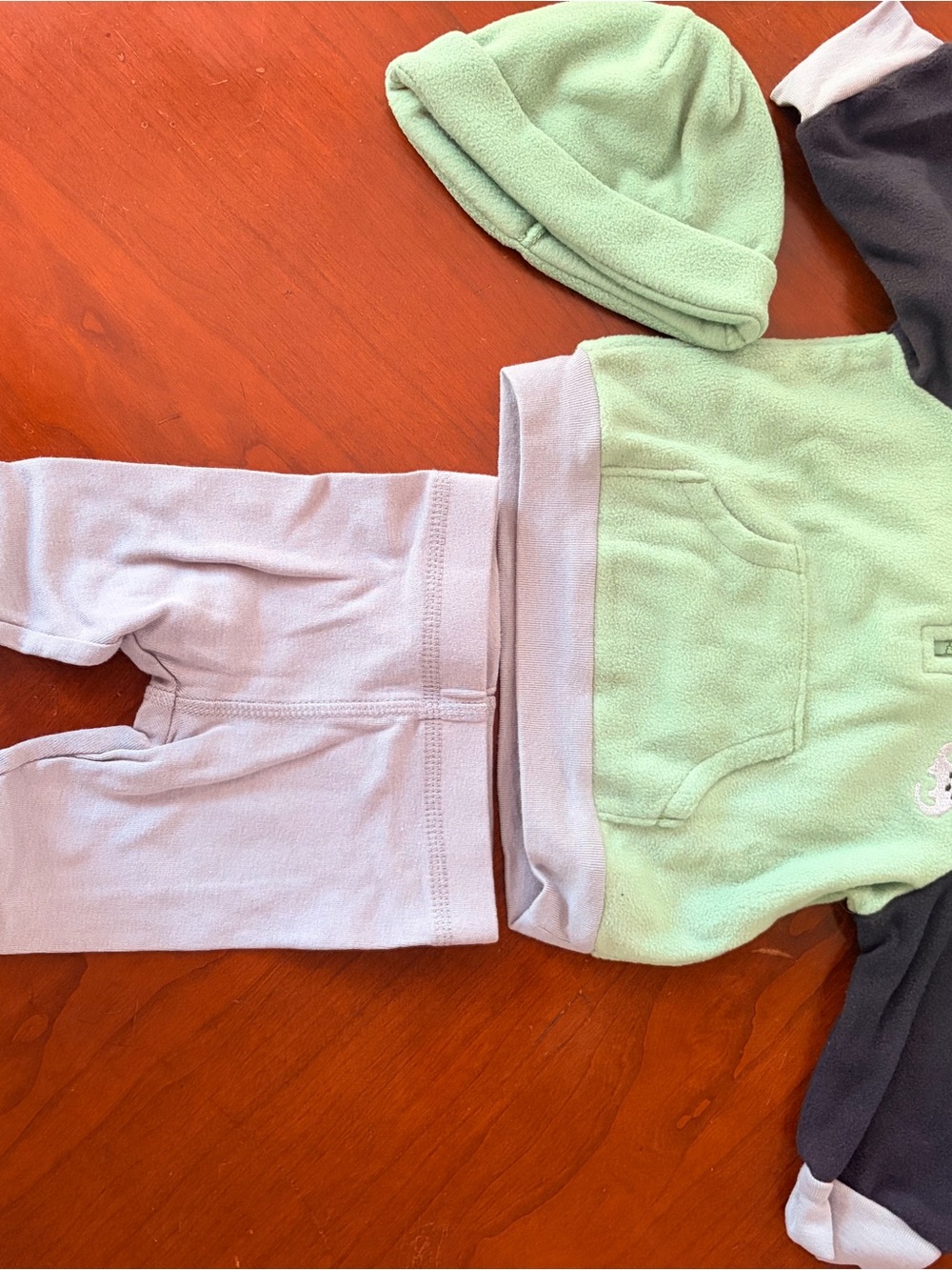 Gerber Mint Green and Light Gray Fleece Matching Set